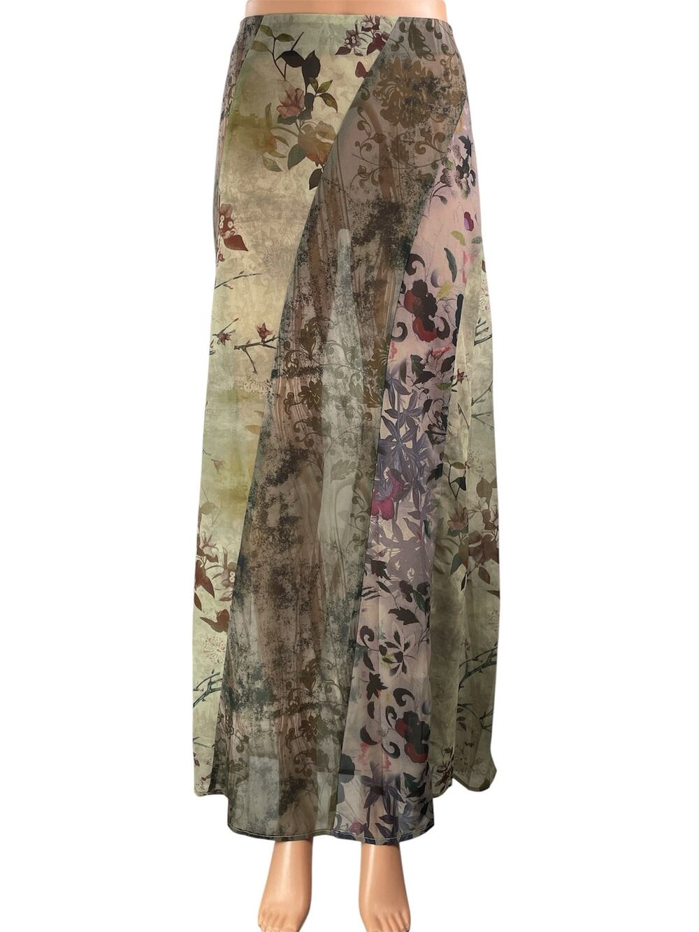 NEW Jaded London Asteria Women's Multi Color Floral Sheer Flowy Maxi Skirt Sz 6